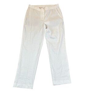 J.Jill Womens Straight Trouser Linen Blend Pants Small Off White Beach Summer